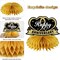 8pc Happy Anniversary Honeycomb Centerpieces - Black & Gold 3D Table Decorations - Milestone Anniversary Party Supplies for 1st, 10th, 25th, 50th Wedding Anniversary & Company Events